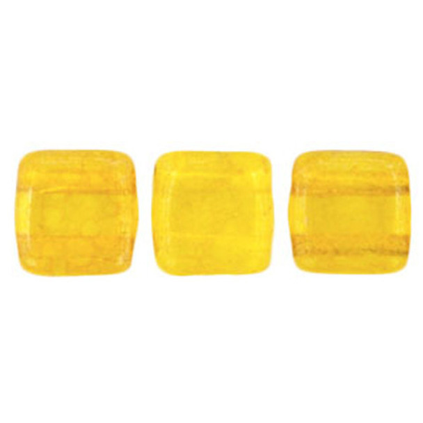 2-Hole TILE Beads 6mm LEMON  STARDUST