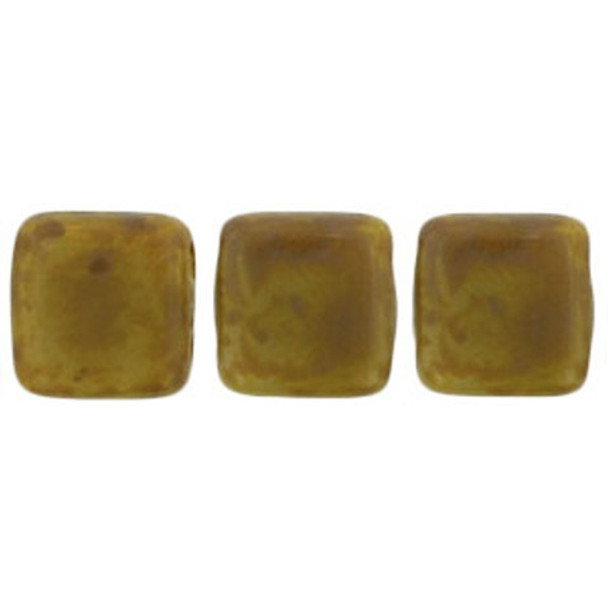 2-Hole TILE Beads 6mm ASHEN GRAY MATTE PICASSO