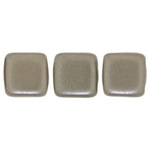 2-Hole TILE Beads 6mm PEARL COAT BROWN SUGAR