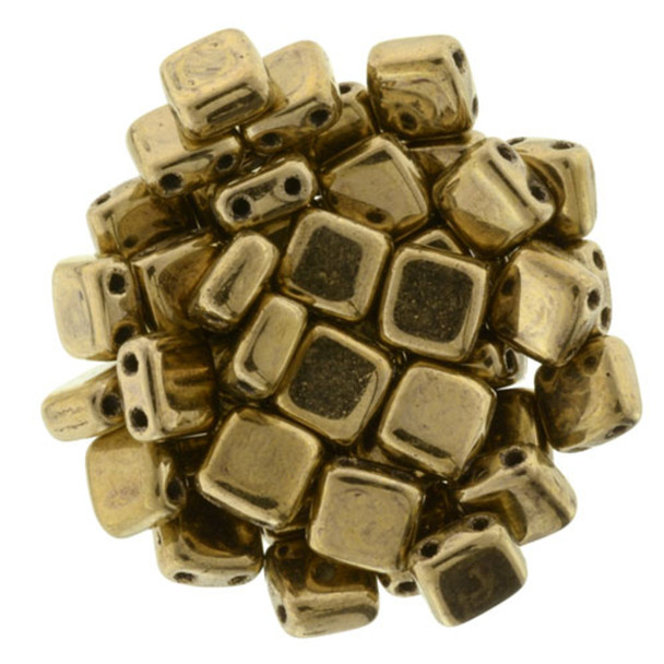 2-Hole TILE Beads 6mm CzechMates BRONZE