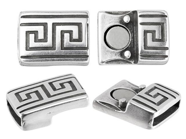 REGALIZ Bold Meander Magnetic Clasp 22x12mm Antique Silver Plated