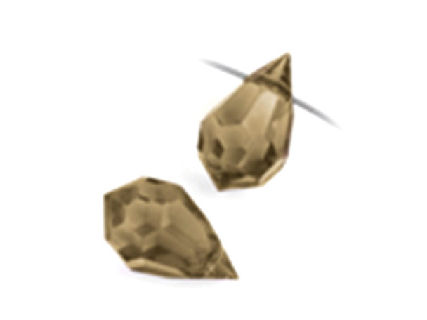 Preciosa Crystal Teardrop Pendant SMOKE TOPAZ