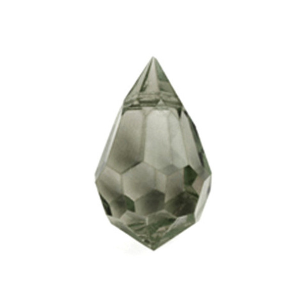 Preciosa Crystal Teardrop Pendant 12x20mm BLACK DIAMOND
