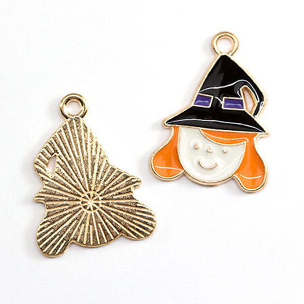 Charm-HALLOWEEN WITCH-Enamel Plated