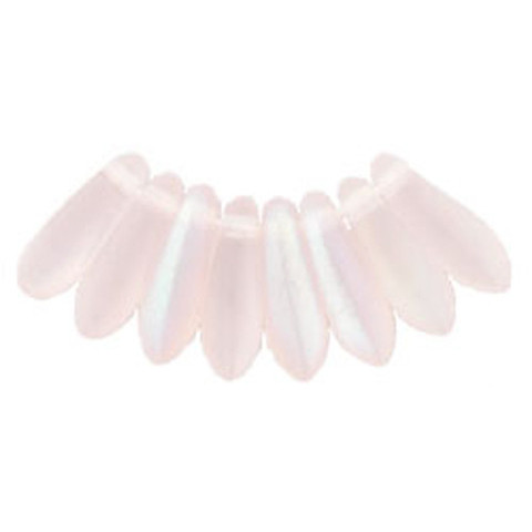 Czech Glass Dagger Beads 10x3mm MATTE ROSALINE AB