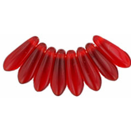 Czech Glass Dagger Beads 10x3mm SIAM RUBY