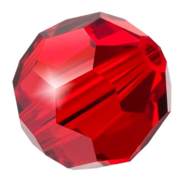 Preciosa Crystal Faceted Round Bead 4mm LIGHT SIAM red glass crystal beads