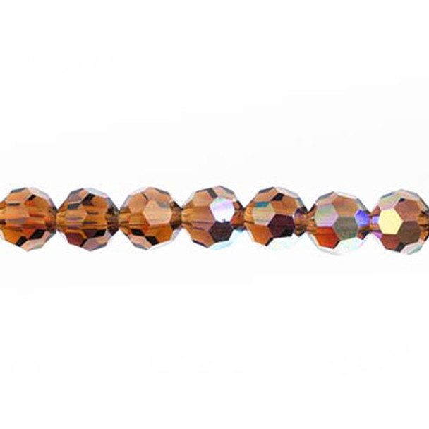 Preciosa Crystal Faceted Round Bead 4mm SMOKE TOPAZ AB