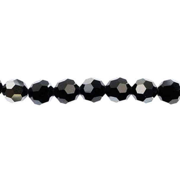 Preciosa Crystal Faceted Round Bead 4mm HEMATITE HALFCOAT