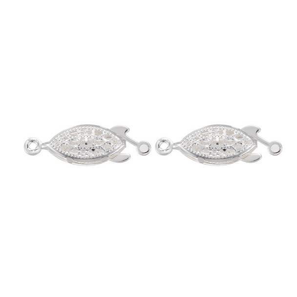 FILBCL-2157SP-FILIGREE BOX Clasp 21.5x7mm Silver Plated Stainless Steel