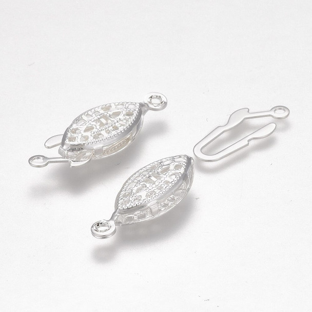 FILBCL-2157SP-FILIGREE BOX Clasp Silver Plated Stainless Steel
