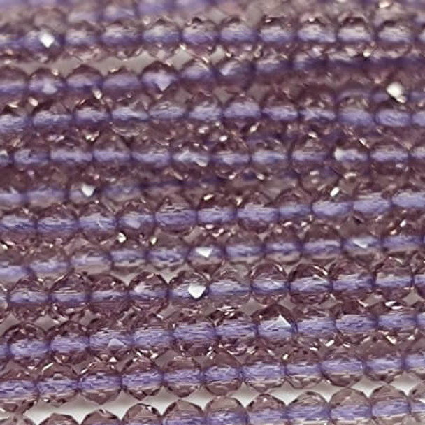 CRYSTAL QUARTZ VIOLET 2mm Micro-Faceted & Coated Gemstone Beads