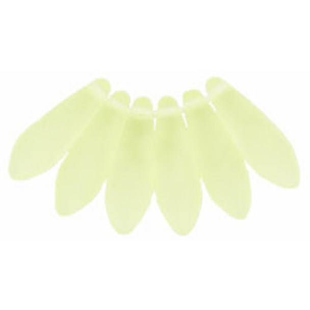 Czech Glass Dagger Beads 16x5mm MATTE JONQUIL