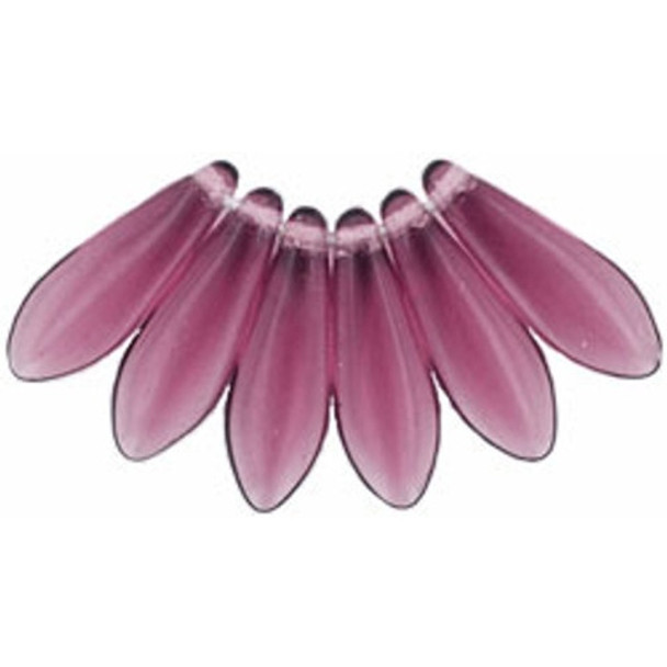 Czech Glass Dagger Beads 16x5mm AMETHYST