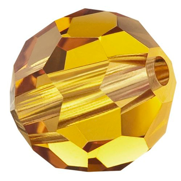 Preciosa Crystal Faceted Round Bead 5mm TOPAZ glass crystal beads