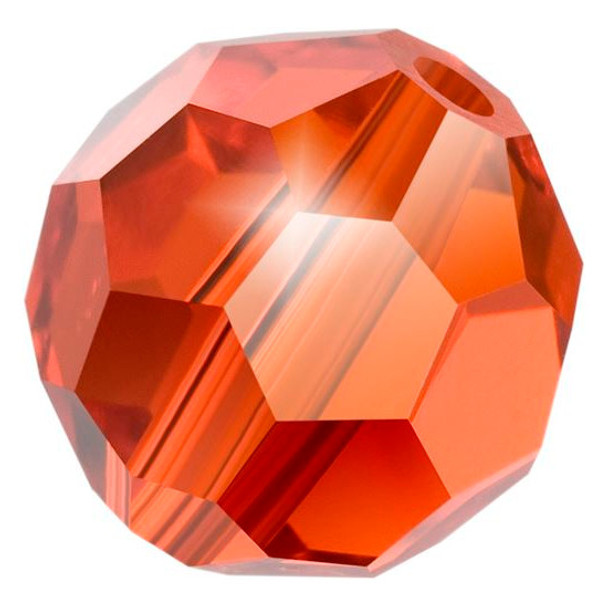 Preciosa Crystal Faceted Round Bead 5mm HYACINTH orange crystal glass beads