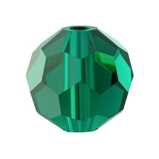 Preciosa Crystal Faceted Round Bead 5mm EMERALD green glass crystal beads