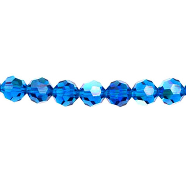 Preciosa Crystal Faceted Round Bead 5mm CAPRI BLUE