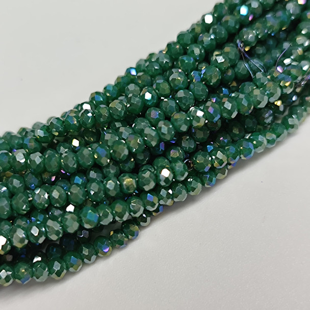 Chinese Crystal Rondelle Beads 3x2mm JADE GREEN AB