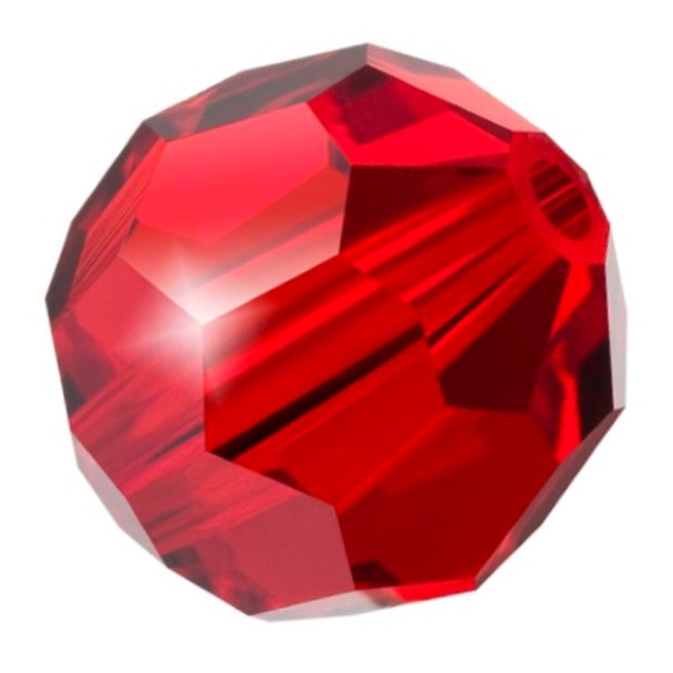 Preciosa Crystal Faceted Round Bead 6mm LIGHT SIAM red glass crystal beads
