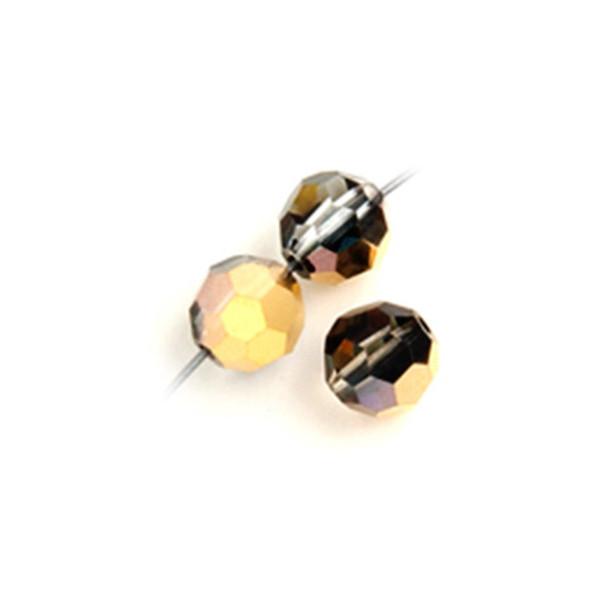 Preciosa Crystal Round Bead 6mm AURUM HALFCOAT