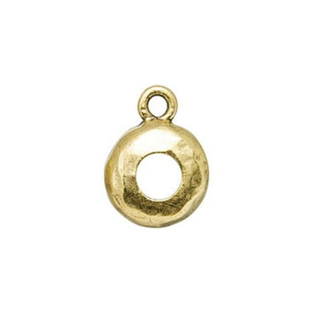 NUNN DESIGN Open Back Bezel Circle Charm 8mm Antique Gold Plated