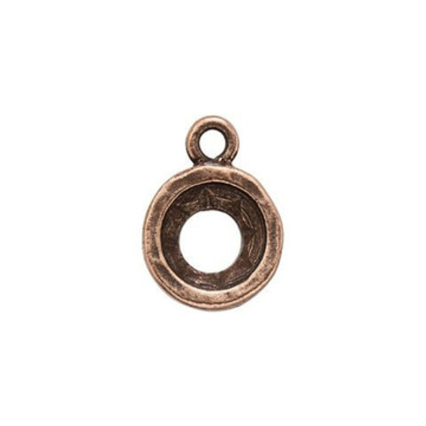 NUNN DESIGN Open Back Bezel Circle Charm 8mm Antique Copper Plated Pewter
