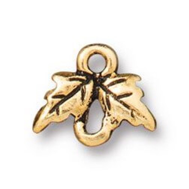 TierraCast LINK-Leaf-Antiqued Gold Plated