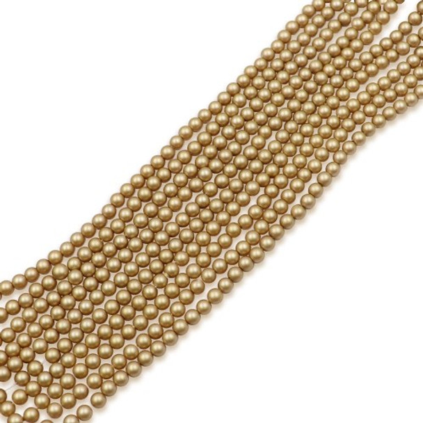 Krakovski Crystal Round Pearls 4mm BLOND VENUS beads strand of 100