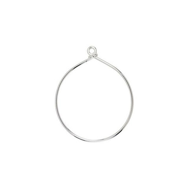 NUNN DESIGN Large Wire Frame Hoop Pendant Silver Plated Brass