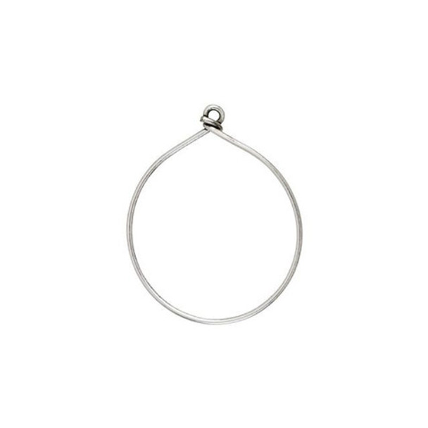 NUNN DESIGN Large Wire Frame Hoop Pendant Antique Silver Plated Brass