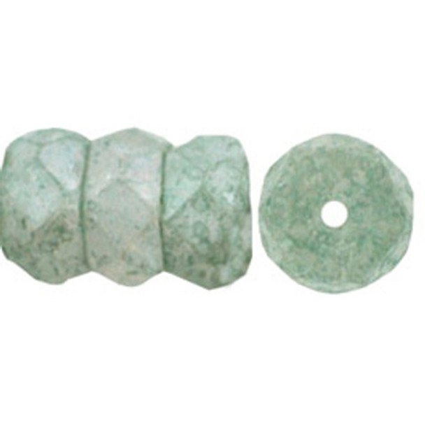 Rondelle 6x3mm Czech Glass Beads LUSTER STONE GREEN