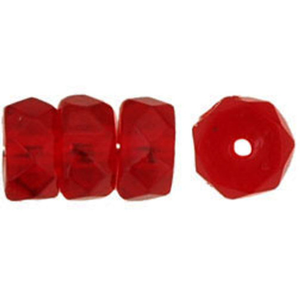 Rondelle 6x3mm Czech Glass Beads SIAM RUBY