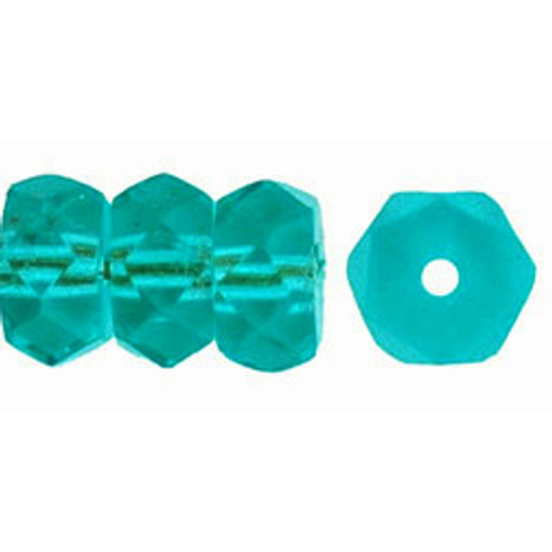 Rondelle 6x3mm Czech Glass Beads LT TEAL