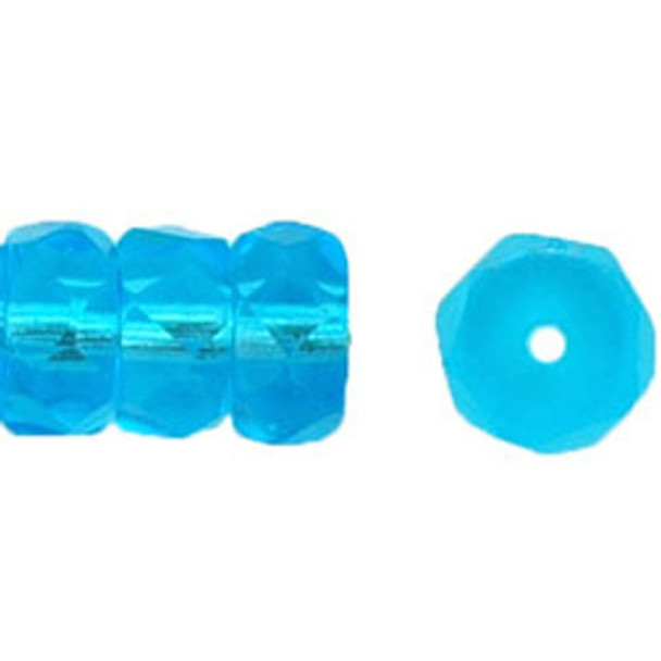 Rondelle 6x3mm Czech Glass Beads AQUAMARINE