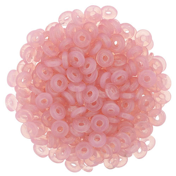 Czech Glass Ring Beads 1x4mm MILKY PINK