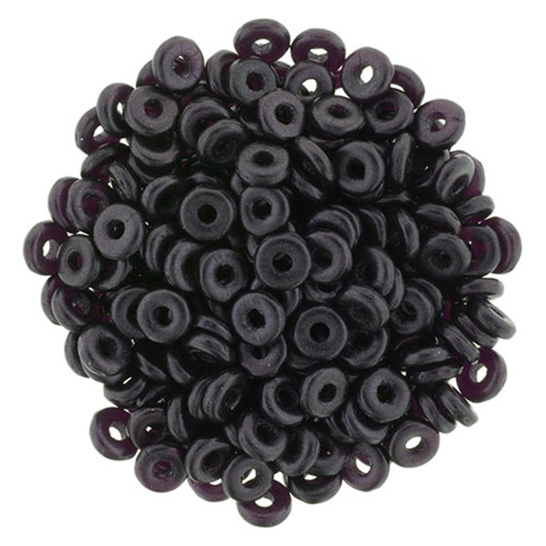 Czech Glass Ring Beads 1x4mm METALLIC SUEDE DK PLUM