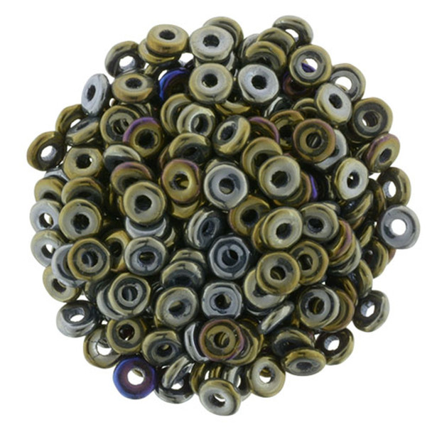 Czech Glass Ring Beads 1x4mm IRIS BROWN