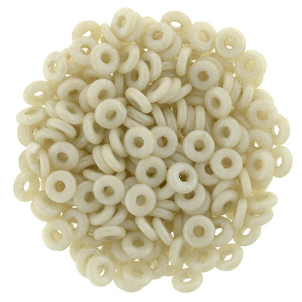 Czech Glass Ring Beads 1x4mm LUSTER OPAQUE CHAMPAGNE