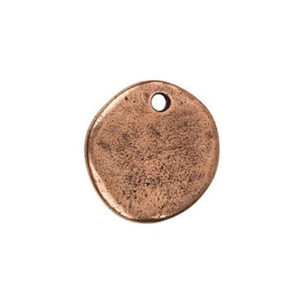 NUNN DESIGN Primitive Tag Small Circle Charm Antique Copper Plated Pewter