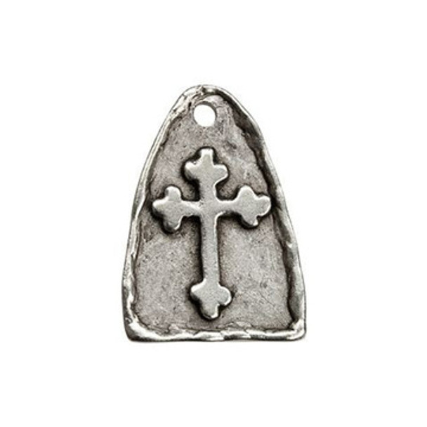NUNN DESIGN Cross Arch Charm Antique Silver Plated Pewter