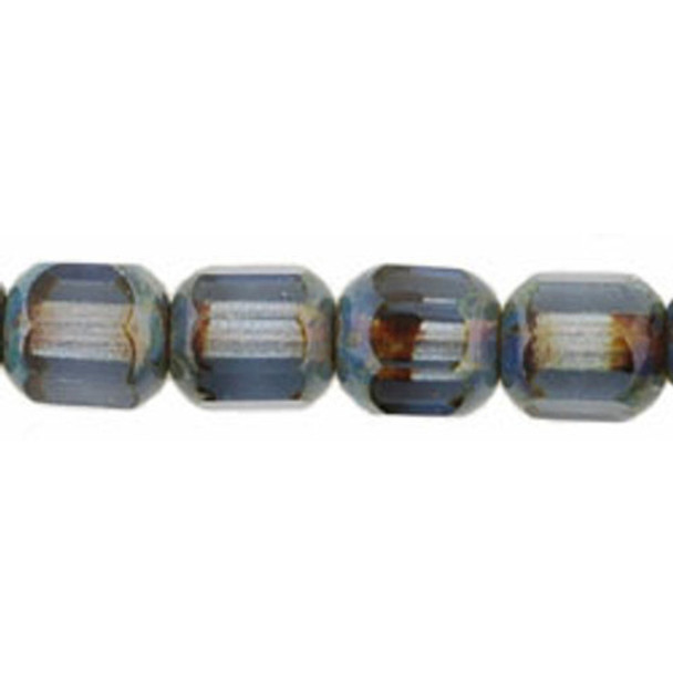 Cathedral Cut Octagonal 6mm Czech Glass Beads MONTANA BLUE