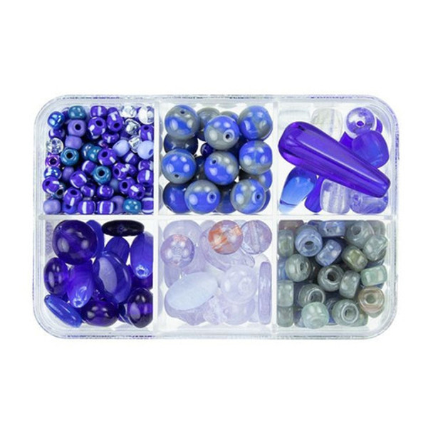 Czech Glass Beads Mix BLUEBERRY MUFFIN Recipe Box