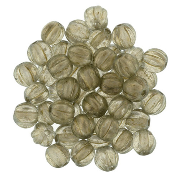 Czech Glass Melon Beads HALO LINEN 5mm