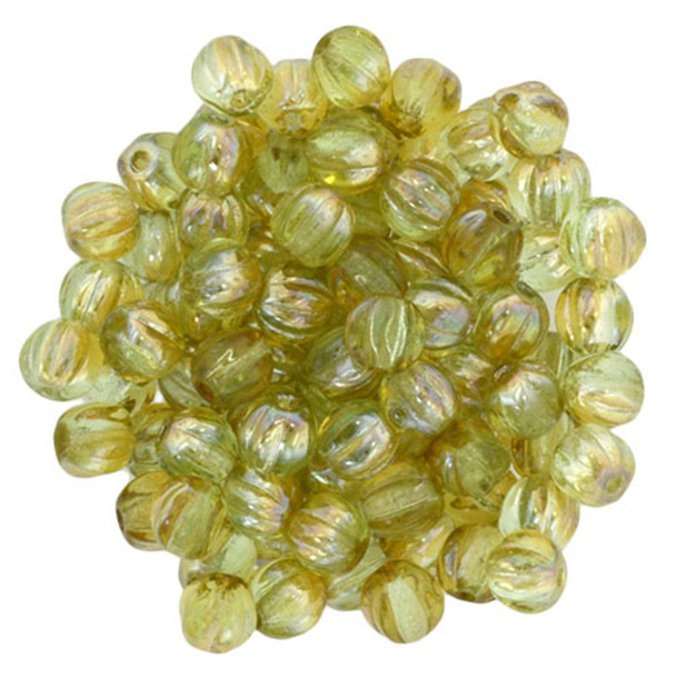 Czech Glass Melon Beads CHRYSOLITE CELSIAN 5mm