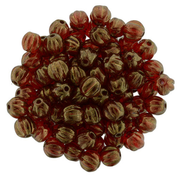 Czech Glass Melon Beads BRONZE HYACINTH 5mm