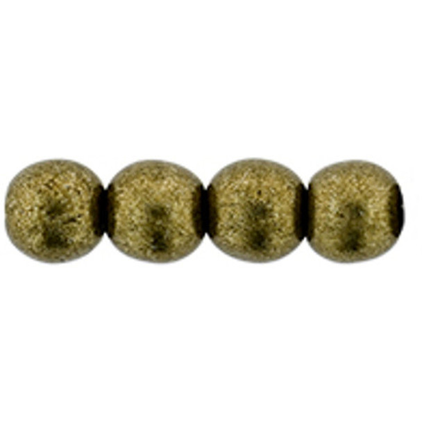 Czech Glass DRUK Beads 6mm Round SATURATED METALLIC EMPERADOR