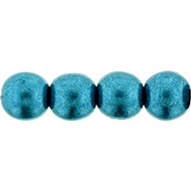 Czech Glass DRUK Beads 6mm Round SATURATED METALLIC SHADED SPRUCE