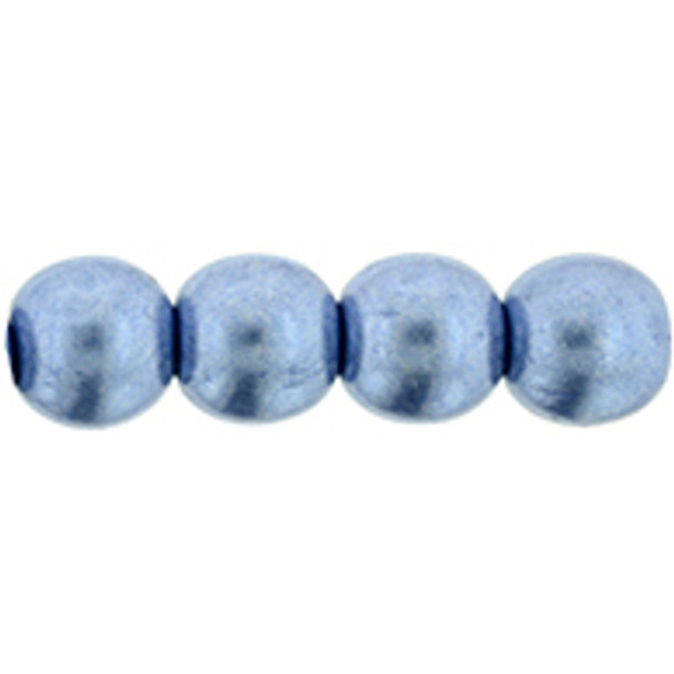 Czech Glass DRUK Beads 6mm Round SATURATED METALLIC NEUTRAL GRAY