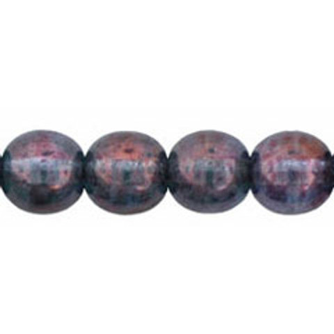 Czech Glass DRUK Beads 6mm Round LUSTER TRANSPARENT DENIM BLUE